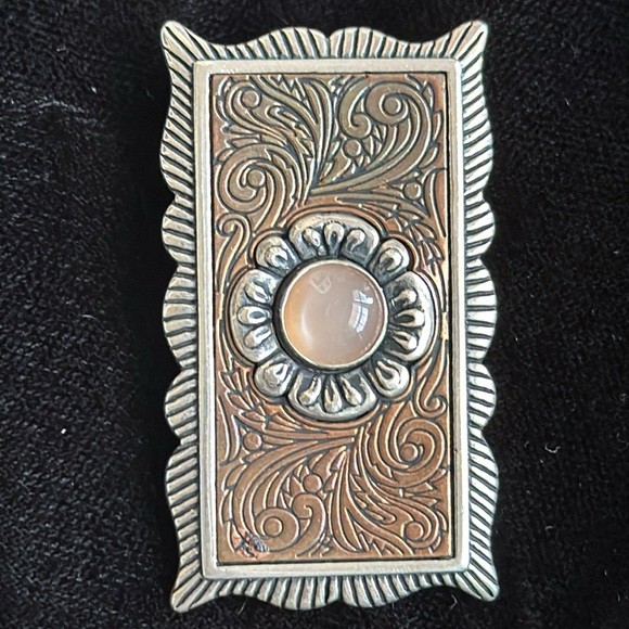 Carolyn Pollack Jewelry - Carolyn Pollack EUC peach moonstone pendant in sterling silver & copper ☘️HP☘️